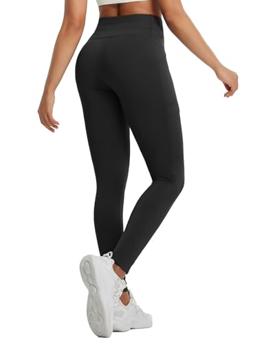 baleaf Women's Fleece Lined Thermal Leggings High Waisted Warm Winter Running Hiking Pants with Pockets Water Resistant2