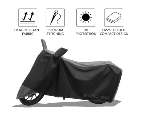 Image of All Season Protection Bike Cover for Ultraviolette X47 Crossover EV Bike Cover with Water-Resistant and Dust Proof Premium 190T Fabric Grey Stripe