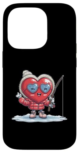 Ice Fishing Heart Fisher Valentine's Day Sunglasses Case for iPhone 14 Pro