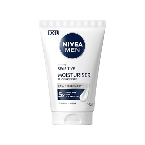 NIVEA MEN - Crème Hydratante Visage Quotidienne - Boost D'Hydratation Immédiat - Peau Sensible - Format XXL - Sans Parfum - Complexe VitaminPRO - 5 Protections - Non Grasse, Non Collante - 100 ml
