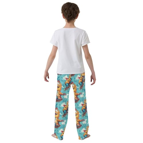 Pajama Bottoms, Bright Color Dinosaur Slee Pants Lounge Wear Pajamas Long Pant Sleepwear Pjs3