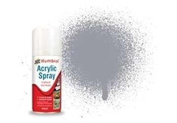 Humbrol Matt Spray Paint - AD6064 No 64 Grey 150ml - Model Paints for Plastic Kits, Fast-Drying Modelling Paint for Crafting Surfaces Including Plastic, Fabric, Glass, Wood & Metal Models