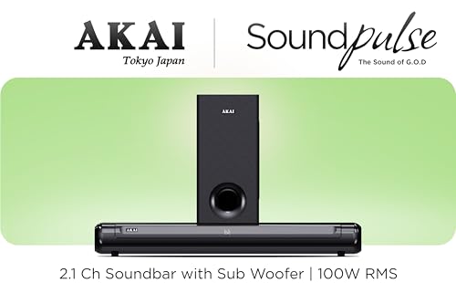 Image of AKAI Soundbar Home Theatre 100W with Remote - 1 Year Warranty | 2.1 Channel Sound Bar with 5.25 inch Sub-Woofer | HDMI ARC, V5.3 Bluetooth, USB, Aux Input | Supports TV, PC & Smartphone (SigmaX-100)