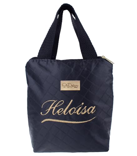 Bolsa Térmica Personalizada com Nome para Mamadeira e Marmitinha Maternidade Lancheira (Preto Menina)