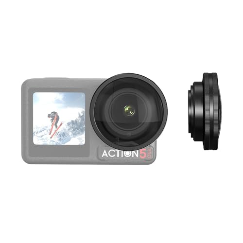 Objectif grand angle pour DJI Osmo Action 5 Pro – Vision ultra large 180 °, revêtement double couche, résistant aux rayures, léger et compact avec monture filetée