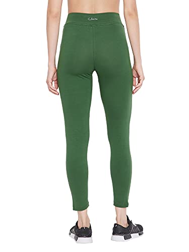 Image of Clovia Women's Cotton Snug Fit Active Wear Ankle Length Tights