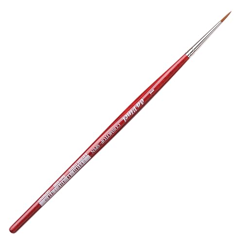 Image of da Vinci Watercolor Series 5580 CosmoTop Spin Paint Brush, Round Synthetic with Red Handle, Size 1 (5580-01)