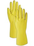 MAGID ComfortFlex 15 Mil Flock-Lined Latex Cleaning Gloves, 12 Pairs, 626