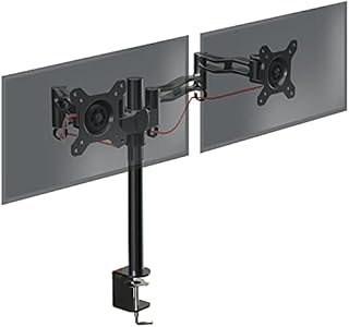 Duronic Dual Monitor Stand Arm PC Desk Mount Riser DM352BK Double Height Adjustable Twin Bracket 13-27 Inch LED LCD 8KG Computer Screens VESA 75 100
