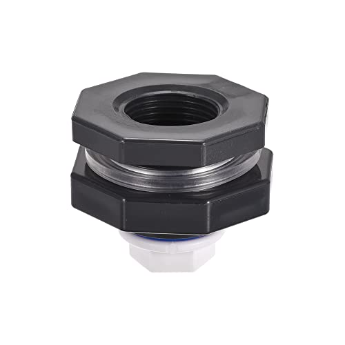 M METERXITY 1 Set PVC Bulkhead Fitting, Threaded Bulkhead Water Tank Connector, with Plug Fitting, Apply to Faucets