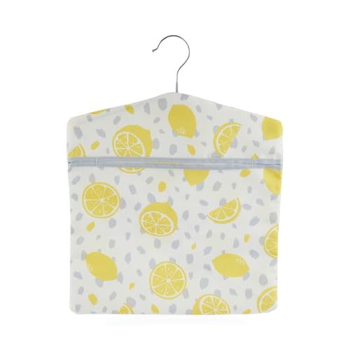 Beldray Lemon Print Peg Bag Hang on Line Peg Organisation Easy Hanging Hook for Storage Holds up to 100 Peg Bags Reusable Indoor/Outdoor Use Clothes Peg Bag 33 x 30 cm