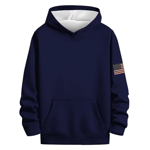 Sudadera c&oacute;moda y transpirable de hombre con forro interior suave azul oscuro 4