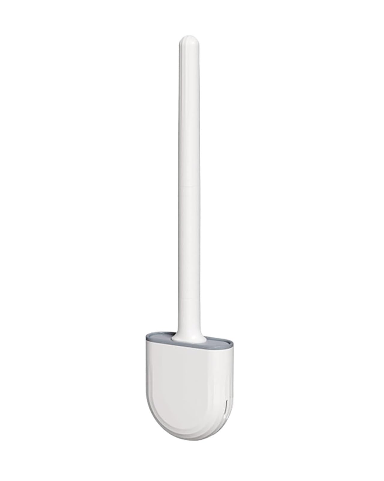 Toilet Brush and Holder, Silicone Toilet Brush Set Leakproof Base Bristles Quick Drying Ergonomic Holder