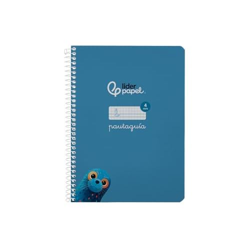 Cuaderno espiral liderpapel a5 pautaguia tapa blanda 40h 75 gr cuadro pautado 4mm color azul