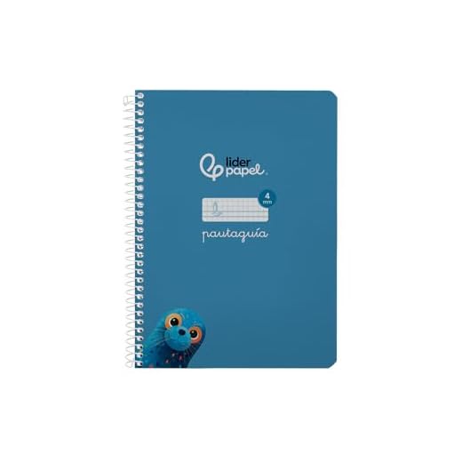 Cuaderno espiral liderpapel a5 pautaguia tapa blanda 40h 75 gr cuadro pautado 4mm color azul