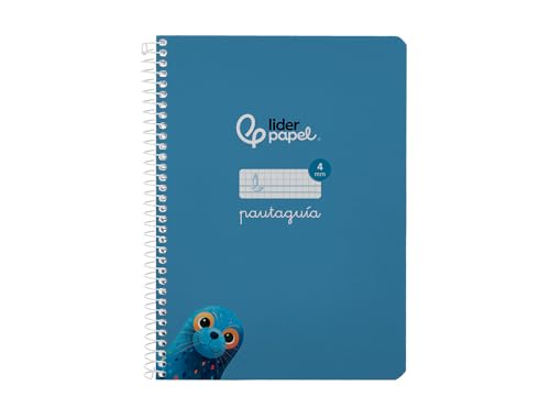 Cuaderno espiral liderpapel a5 pautaguia tapa blanda 40h 75 gr cuadro pautado 4mm color azul