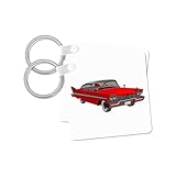 3dRose, Classic Convertible with Roof, set of 2 Key Chains
