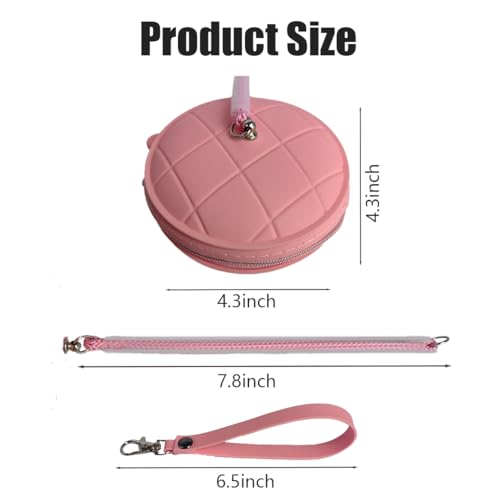 Image of Portable Wrist Yarn Holder with Mini Crochet Bag, Rotary Silicone Yarn Holder for Crocheting /Knitting, Yarn Organizer, Gifts for Crocheters(Pink)