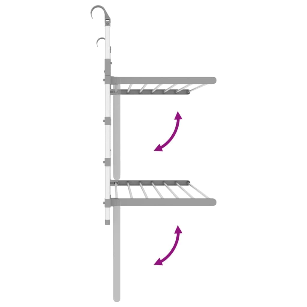 Aluminium Wäschetrockner 89x25x60-95 cm, einziehbarer Wäscheständer für Balkon, klappbarer Wäschetrockner mit Türhaken, platzsparendes Design für Waschküche und Badezimmer