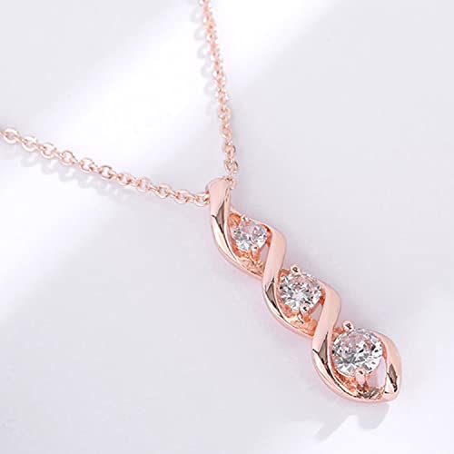 Ascona Silver/14K Gold/Rose Gold Plated Cubic Zirconia Necklace,Dainty Infinity Simulated Diamond Pendant Necklace for Women Jewelry Gift Bridesmaid Necklace4