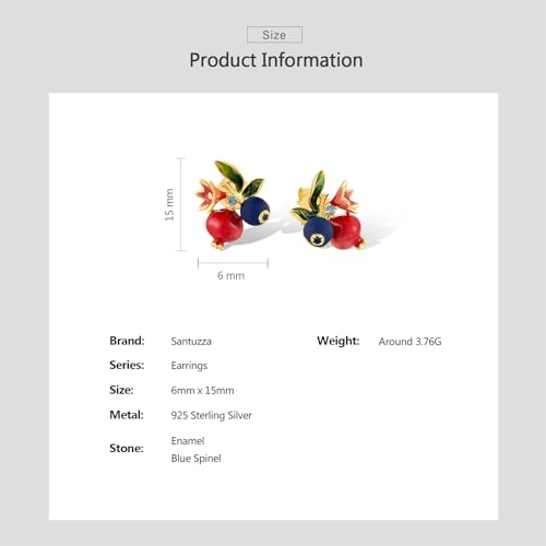 Boucles d'oreilles en émail fleur argent sterling cadeau idéal
