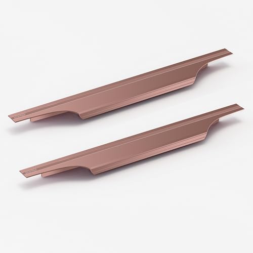 Image of Plantex Profile Handle for Kitchen Cabinet /18 Inch Aluminium Drawer Profile Handle /Wardrobe Pull Handle for Home /Office /Hotel - Pack of 2 (Rose Gold)