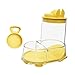 Bothyi Automatic Hamster Feeder Feeding Station Large Capacity Auto Dispenser Feeding Bowl for Little Animals Dwarf Chinchillas Mice, Yellow