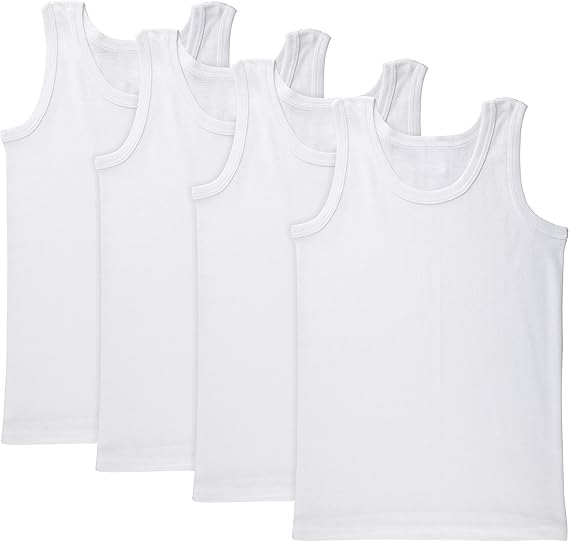Kids Boy's Regular Fit Top | 100% Cotton| Lightweight | Sleeveless Design | Pack of 4-image-1