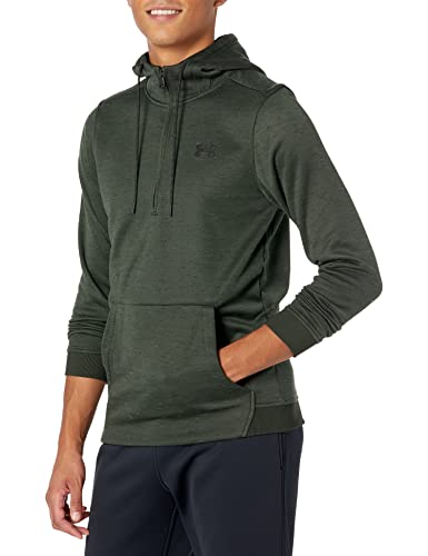 Under Armour Men's Armour Fleece 1/2 Zip Hoodie, Artillery Green (357)/Black, Small