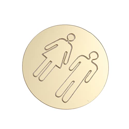 Angoily Autocollant Mural Miroir Pour Toilettes Hommes Femmes, Stickers Décoratifs 3d Acrylique Résistants, Signe Wc Créatif Pour Salle De Bain