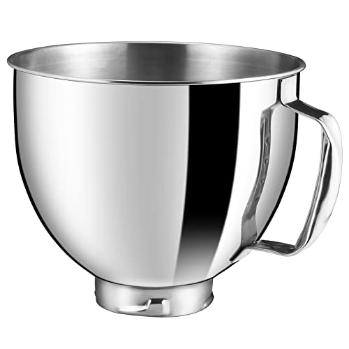 Stainless Steel Mixer Bowl For Kitchenaid 4.5-5 Qt Tilt-Head Mixer,Compatible With Kitchenaid Artisan&Classic Series K45Ss, Ksm75, Ksm90, Ksm95, Ksm150,5Ksm125, 5Ksm150, 5Ksm175, 5Ksm7580 #TOP4