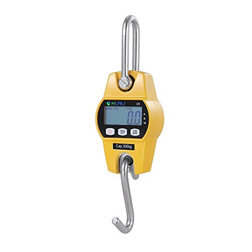 Crane Scale,Klau Mini Hoist 300 Kg / 600 Lb Industrial Heavy Duty Digital Hanging Scales Yellow For Home Farm Factory Hunting #TOP4