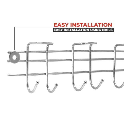 Kitchen Expert, The Kitchen'S Best Steel Cutlery Holder | Spoon Hanger | Wall Mounted Stand - 12 Hooks | Stainless Steel | Multipurpose Stand For Wall| 1 Piece - Hanging Shelves