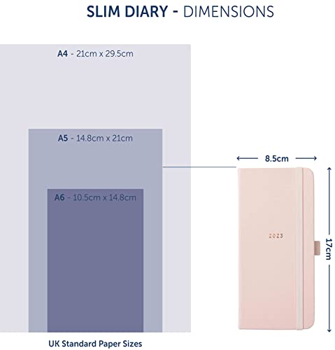 Busy-B-Slim-Diary-January-to-December-2023-Pink-Faux-Leather-Week-to-View-Planner-with-Notes