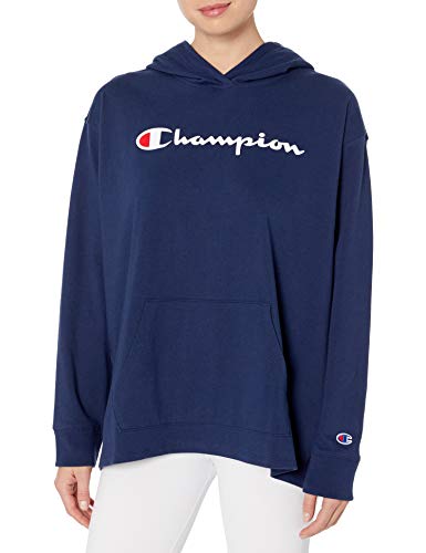 Sweat à capuche femme Champion bleu marine grande taille 2XL en molleton