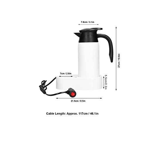 Hervidor eléctrico portátil 800 ml color marfil para auto miniatura 6