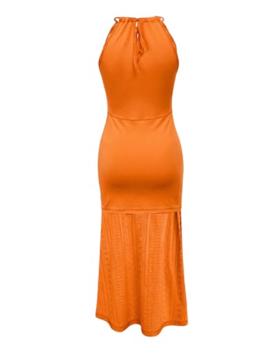 Image of CHICME Womens Summer Halter Ruched Bodycon Long Dresses