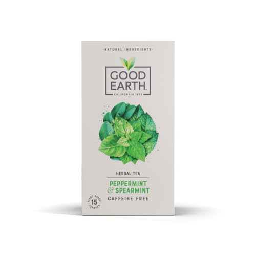 Good Earth Tea Co. Peppermint & Spearmint Tea Bags Refreshing Mint Blend with Peppermint Spearmint and Eucalyptus 15 Plant-Based Teabags