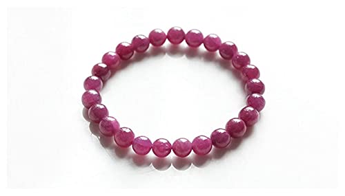 Bracelet rubis naturel rose rouge perles 8mm style quotidien