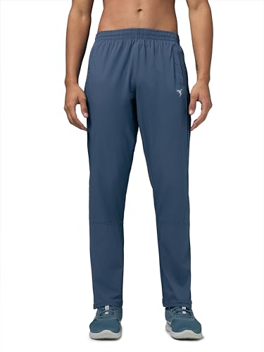 Image of TECHNOSPORT Men's Solid Slim Fit Sports Track Pants with TS LYTRA | Quick-Dry, Moisture-Wicking, UPF 50+ & Odour-Resistant Activewear for Gym, Running & Training