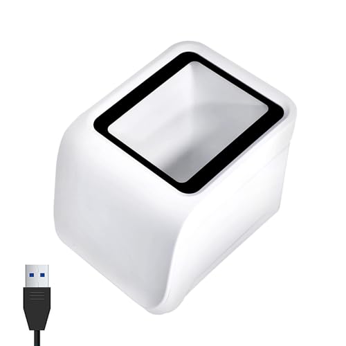 Docooler QR Desktop Barcode Scanner Mobile Payment Code Scanning Box Auto-Sensor USB Wired Bar Code Reader for Supermarket Retail Store Restaurant