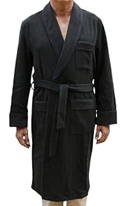 SGARLATA HOME Robe de chambre pour homme en laine et cachemire modèle châle classique art. Londres (IT, Texte, 4XL, Regular, Regular, Gris), gris, XXXXL
