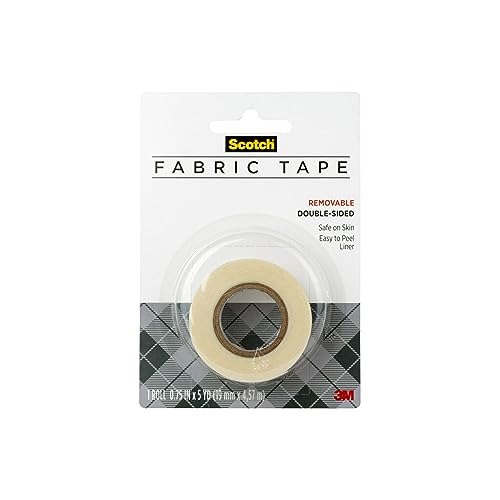 Image of Scotch Removable Fabric Tape, 3 /4 in x 180 in, 1 /Pack, Removable and Double Sided (FTR-1-CFT)