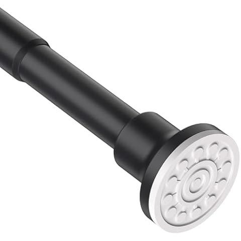 Adjustable Black Matt Shower Curtain Pole Cover