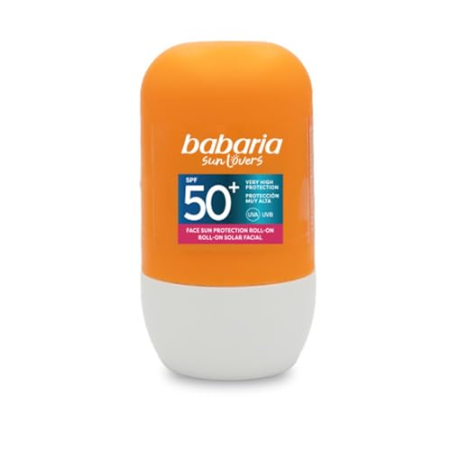 Babaria - Protector Solar Facial 50 en Roll-on Ligero Y de Rapida Absorción | Crema Solar Antiarruga | Hidratante Profundo con Ácido Hialuronico y Niacinamida | Coral Friendly y Biodegradable | 75 ml