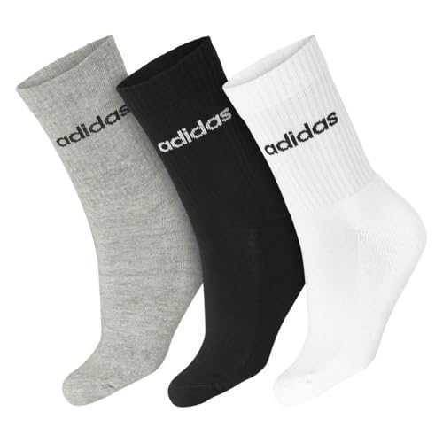 MEIA ADIDAS CUSHION LINEAR CANO LONGO BR/PR/CZ (3 PARES) - KE6124