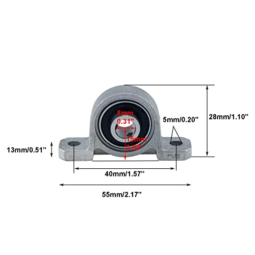 Sydien 4Pcs 8Mm Inner Bore Ball Mounted Pillow Block Flange Micro Vertical Bearing #TOP5