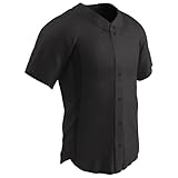 CHAMPRO Reliever Full Button Adult Baseball Jersey - Black - X-Large