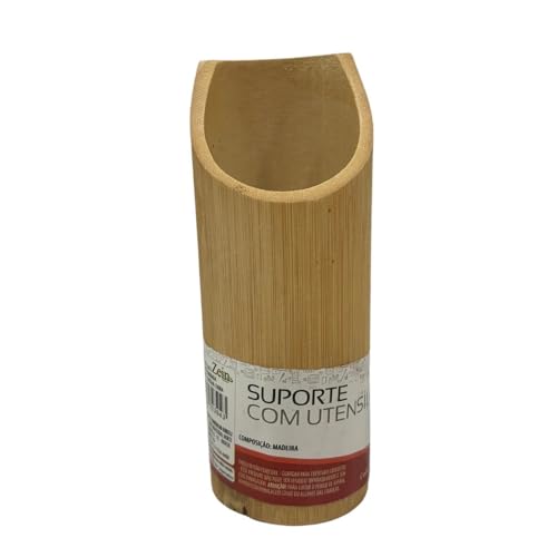 Kit Utensílios cozinha Bambu Lindo e útil acompanha 2 colheres 2 espátulas e 1 suporte todos os uten