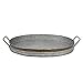 Stonebriar Oval Galvanized Serving Tray with Rust Trim and Metal Handles, Large
